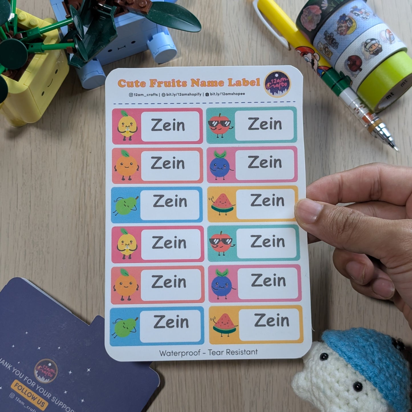 Cute Fruit Name Label