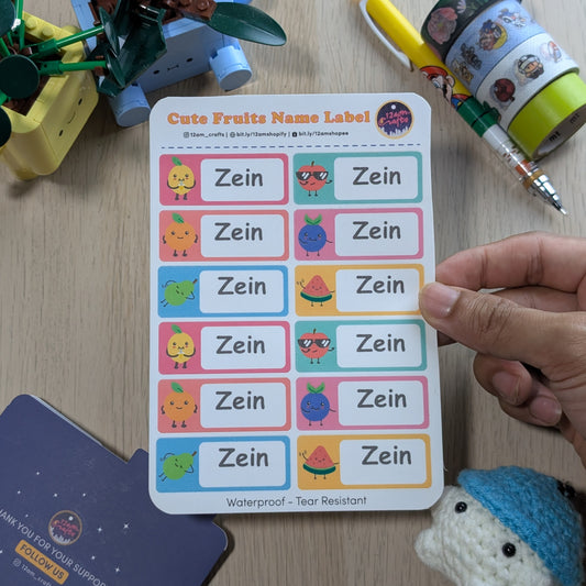 Cute Fruit Name Label